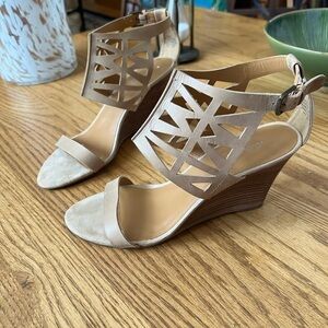 Timberland Shoes Womens Size 7.5 Brown Suede Platform Sandals Strap Espadrille